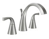 Moen Oxby Spot Resist Brushed Nickel 2-Handle Widespread WaterSense Bathroom Faucet (Drain Included)