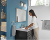 Moen Oxby Spot Resist Brushed Nickel 2-Handle Widespread WaterSense Bathroom Faucet (Drain Included)